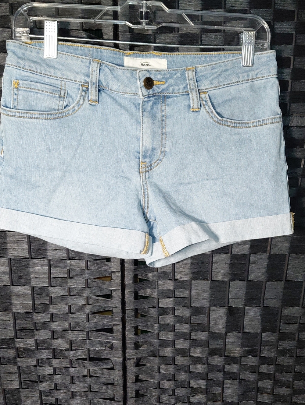 Vans Light Wash Cuffed Denim Shorts